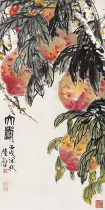 陆抑非 壬戌（1982年）作 大寿 立轴