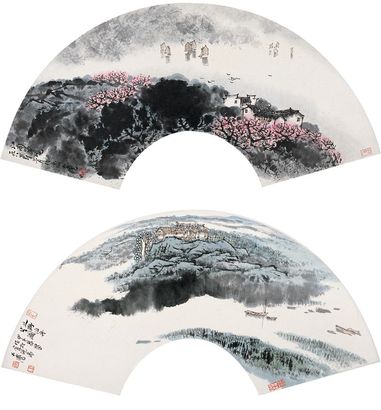 宋玉麟 甲子（1984年）作 江南春晓 扇面