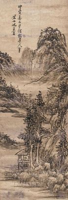 沈宗骞 甲寅（1794年）作 仿古山水 立轴