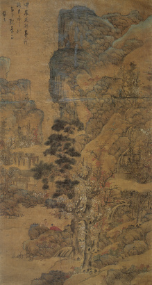 蓝孟 甲辰（1724年）作 醉卧秋山图 立轴