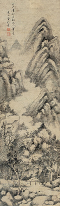 董邦达 丁巳（1737年）作 云山图 立轴