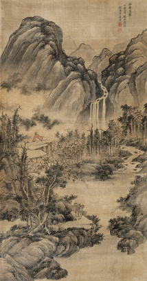 黄鼎 丁酉（1717年）作 幽壑泉声 立轴
