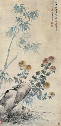 蒋廷锡 丙申（1716年）作 杞菊延年 立轴