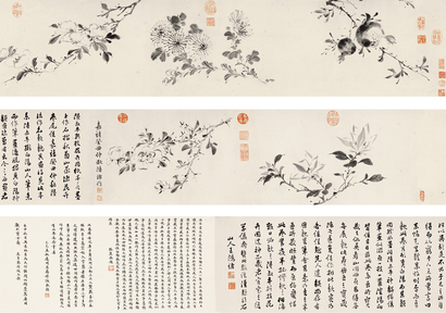陆治 （款） 癸丑年作 百花图卷 手卷