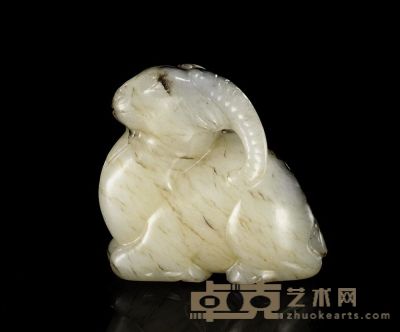 SONG DYNASTY A SMALL JADE CARVING OF A RAM 高3.3cm