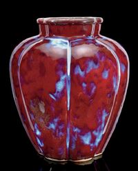 19TH CENTURY A FLAMB? LOBED VASE