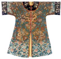 19TH CENTURY A BROWN SILK ROBE