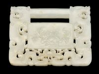 18TH CENTURY A CELADON JADE LOCK