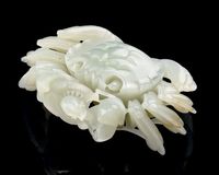 A PALE CELADON JADE CRAB