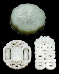 19TH CENTURY THREE JADE CARVINGS