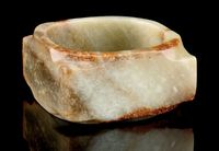 2ND-1ST MILLENNIUM BC A GREYISH GREEN AND RUSSET JADE CONG