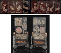 18TH CENTURY TEN MINIATURE COROMANDEL LACQUER PANELS