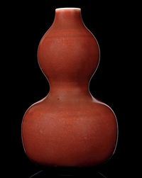 18TH CENTURY A SANG DE BOEUF DOUBLE GOURD VASE