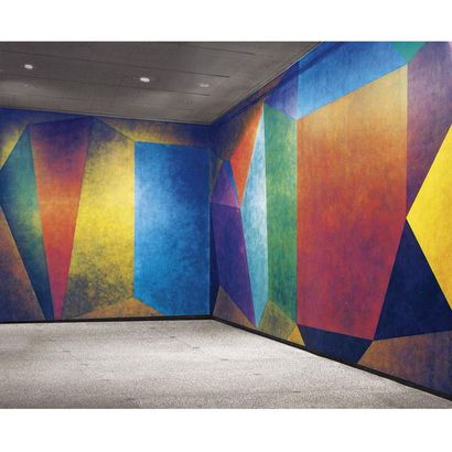 SOL LEWITT WALL DRAWING #522：CONTINUOUS FORMS WITH COLOR INK WASHES SUPERIMPOSED