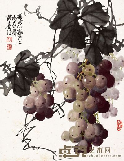 王成喜 1988年作 硕果葡萄 镜心 40×31.5cm