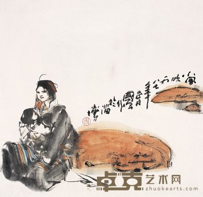 史国良 1987年作 小风吹 镜心 32×33cm