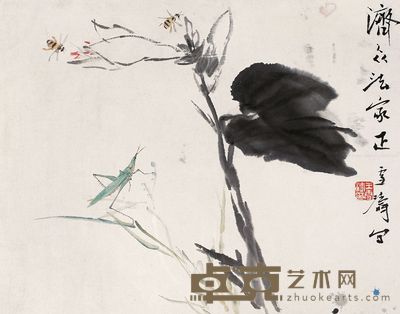 王雪涛 花香引蝶 镜心 33×43cm