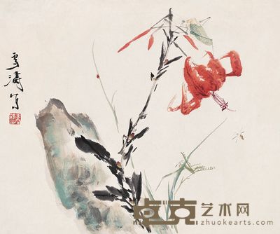 王雪涛 花卉草虫 镜心 42×50cm