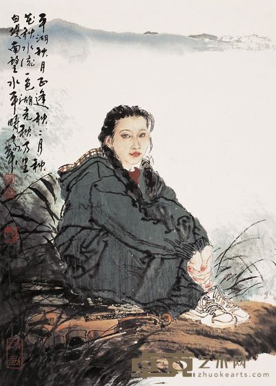 何家英 人物 镜心 39×28cm