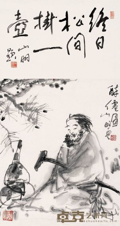 吴山明 醉仙图 镜心 54×44cm