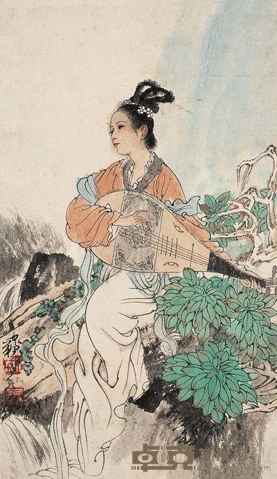 何家英 人物 镜心 29×17cm