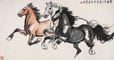 尹瘦石 癸酉（1993年）作 奔马 横幅