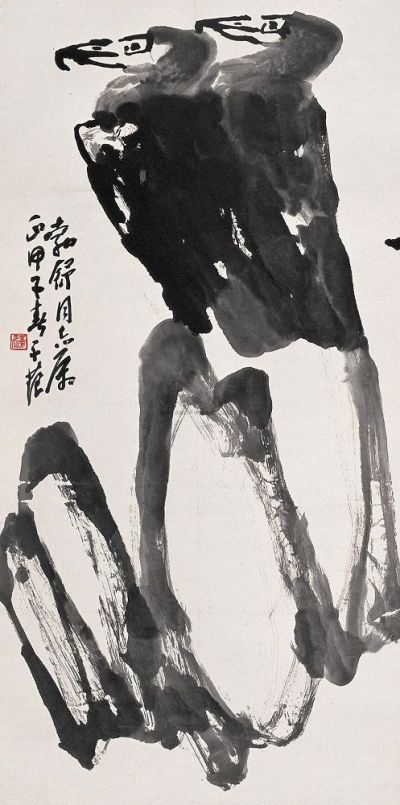 崔子范 甲子（1984年）作 双鹰图 立轴