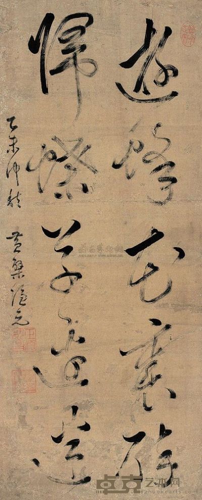 隐元禅师 乙未（1655年）作 草书 立轴 115×46cm