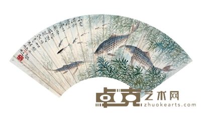 唐云 癸未（1943）年作 游鱼图 镜心 18×50cm