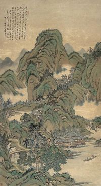 李墅 庚申（1920年）作 岩谷回春 立轴