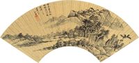 王翚 戊申（1668年）作 山水 镜心