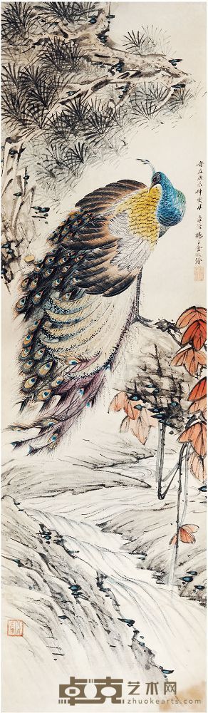 缪蒲孙菊寿图 100×44cm
