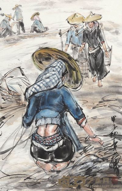 黄胄人物 76×48cm