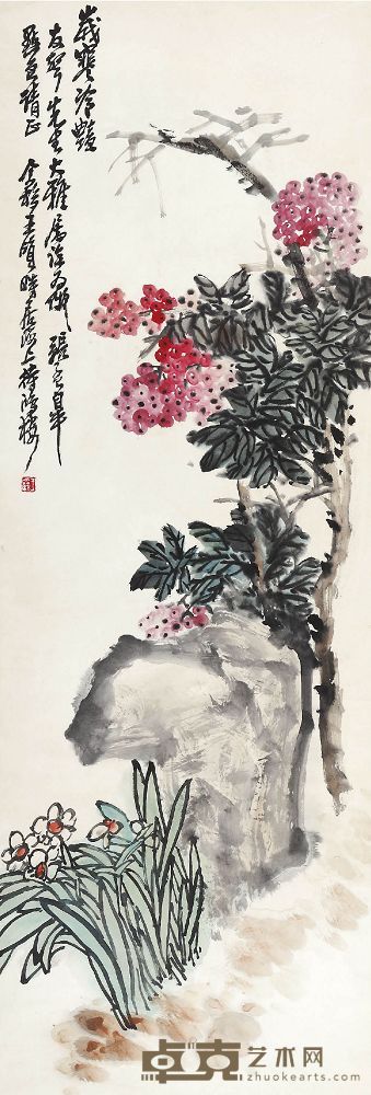 王个簃花卉 109×38cm
