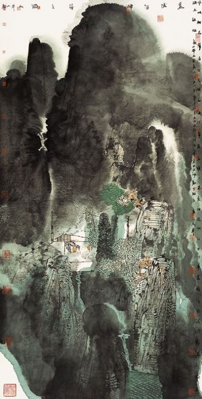 卢禹舜 2005年作 金陵诗意图 立轴