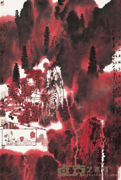 卢禹舜 2007年作 终南别业诗意图 镜心 68×47cm