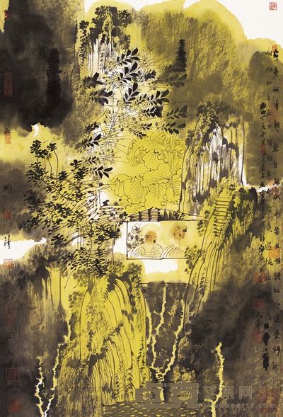 卢禹舜 2007年作 王维诗意图 镜心 68×46cm