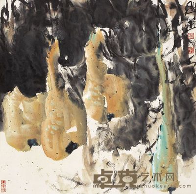 李魁正 葫芦 立轴 63.5×63.5cm