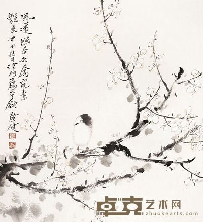 贾广健 2004年作 白梅 镜心 50×45cm