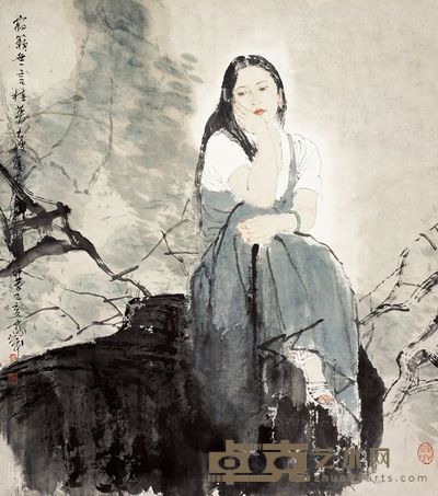 何家英 1995年作 寂籁无言 镜心 76×68cm