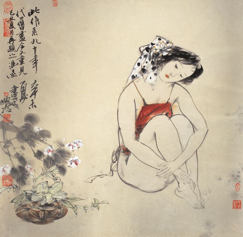 冯远 1991年作 思君图 镜心66×68cm