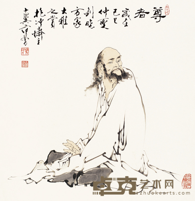 范曾 1989年作 尊者 镜心 68×65.5cm