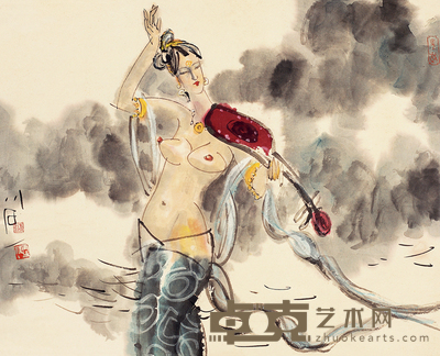 傅小石 人物 镜心 53×65cm