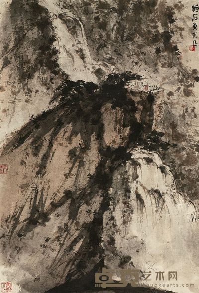 傅抱石 观瀑图 立轴 82×55.5cm