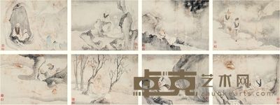 焦秉贞 应真像册 册页本 （八开） 21.5×28cm×8