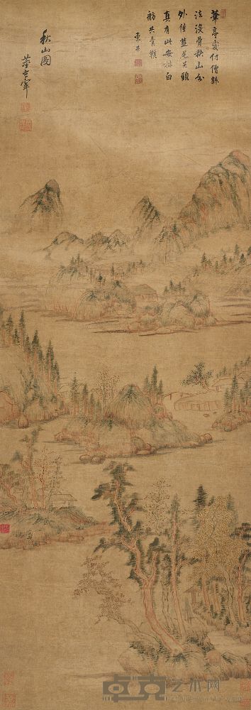 董其昌 秋山图 镜片 126×44.5cm