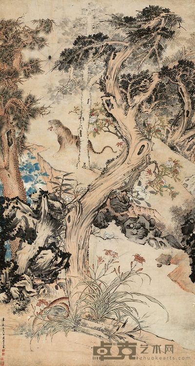 潘恭寿 1791年作 天中呈瑞 立轴 224.5×118cm