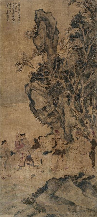 顾见龙 英雄会 立轴 91×41cm