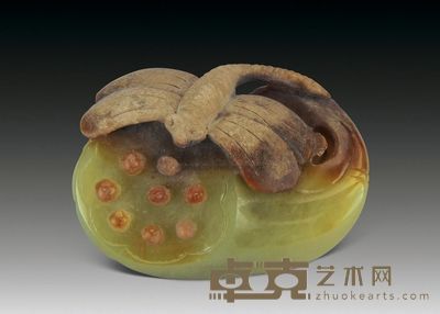 清 玉菏莲玩件 长6cm