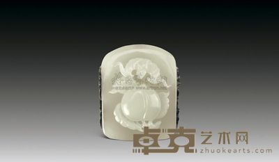 白玉巧雕福寿纹珮 高5.5cm